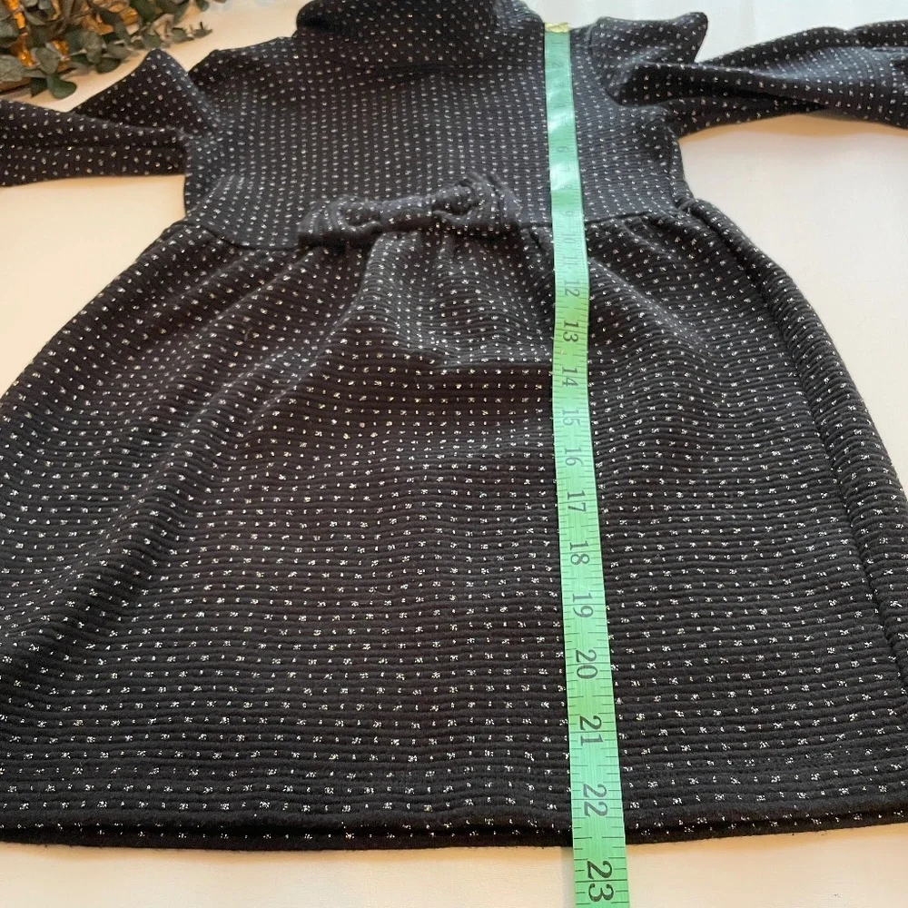 Janie Jack x Juno Valentine Girls Dress 5 Black Metallic Bow Holiday Party Photo